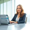 Implementing automated lead generation LinkedIn techniques in a vibrant office setting.