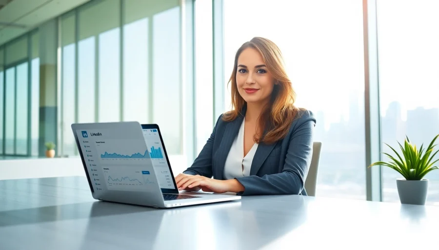 Implementing automated lead generation LinkedIn techniques in a vibrant office setting.