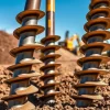 Augers drilling into the ground on a construction site showcasing their robust design.