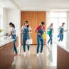 Experience move in deep cleaning services Dubai with a dedicated cleaning team revitalizing a modern apartment.