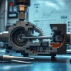 Reveal mechanical cross section techniques through precise laboratory equipment in a bright workspace.
