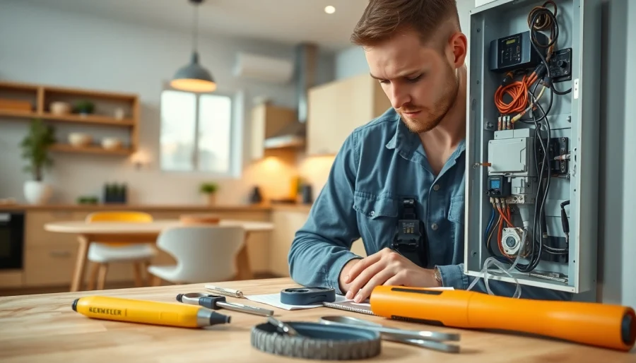 Electrical Panel Upgrade inspection by a professional electrician in a modern home.