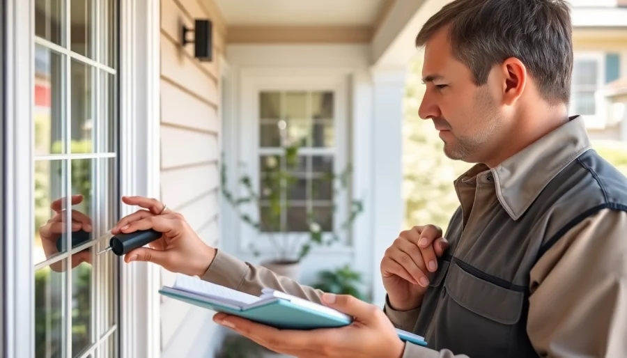 Pest control technician thoroughly inspecting home for pests while utilizing professional tools.