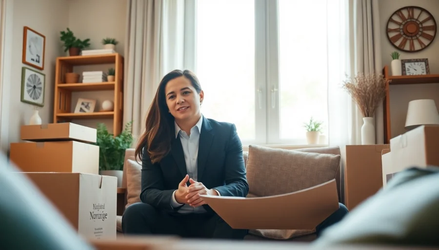 Couple contemplating selling their house urgently in a warm living room setting.