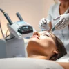 Hydrafacial treatment in progress, showcasing the serene spa atmosphere and professional setup.