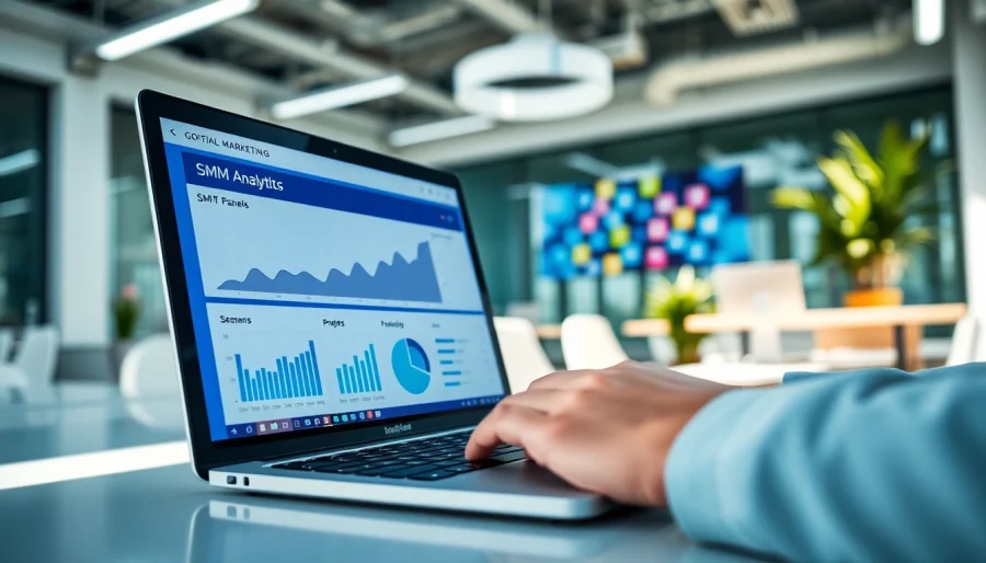 Analyze data for the best smm panel in a modern workspace setting