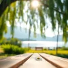 Place a daisy on a bench symbolizing dealing with grief and offering solace in nature.