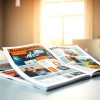 Engaging layout of Reverbtime Magazine showcasing business and technology insights on a modern desk.
