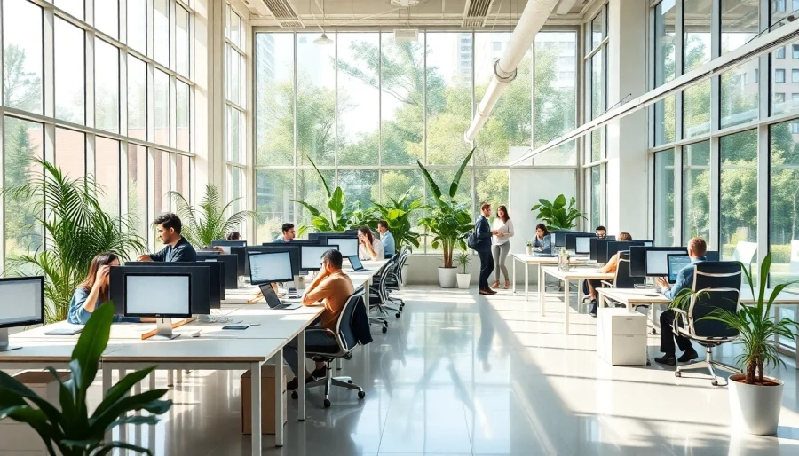 Aménagement de Location de bureaux et commerces moderne, lumineux et efficace.