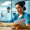 Explore the Problems with VDAP for Alabama Nurses, showcasing a nurse in distress over paperwork.