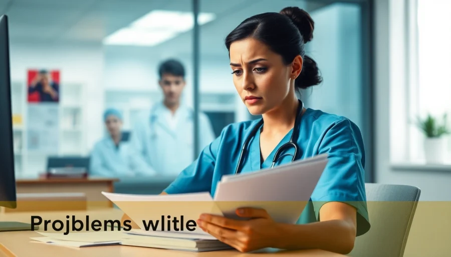Explore the Problems with VDAP for Alabama Nurses, showcasing a nurse in distress over paperwork.