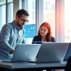 SEO Company Dublin specialists working collaboratively in a modern office environment.