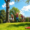 Experience the thrill of a ZIP WIRE KIT with family enjoying backyard fun and adventure.