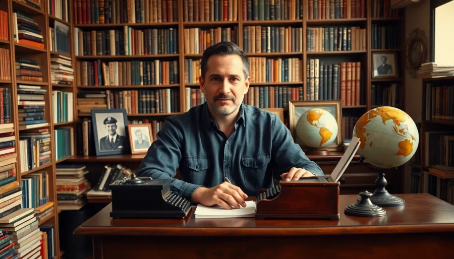 Engaging image of author Manny Sousa at his study writing about his life on https://www.mannysousabooks.com.