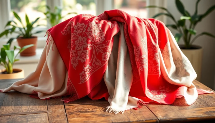 Display vibrant scarves with intricate patterns showcasing style and elegance.