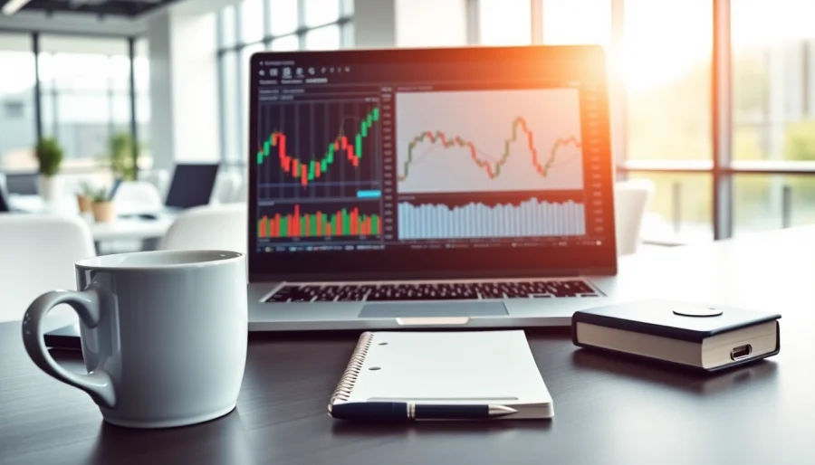 Engaging forex trading workspace showcasing market charts and a professional atmosphere.