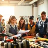 Students actively learning at trade schools in southern California, showcasing hands-on training in skilled trades.