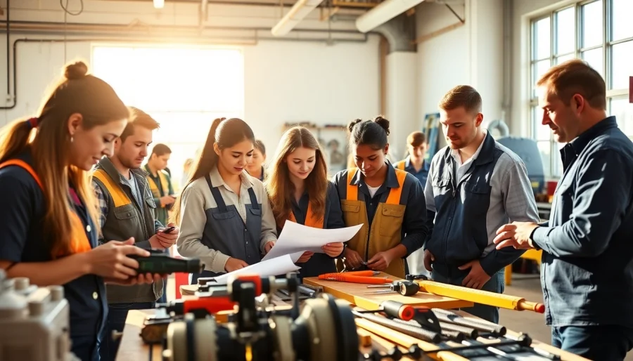 Students actively learning at trade schools in southern California, showcasing hands-on training in skilled trades.