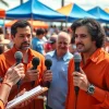 Engaging journalists covering news in Cape Coral during a community event.
