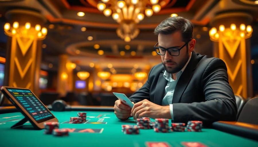 Assessing the credibility of We1Win: Is We1Win Legit? image with a focused gambler at a casino table.