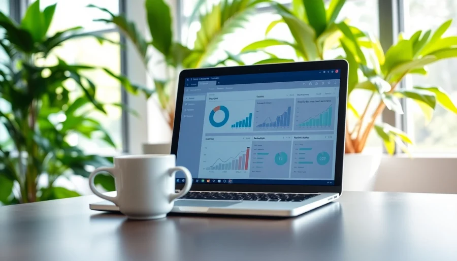 Analyze text with an AI detector showcasing insights and metrics on a modern laptop