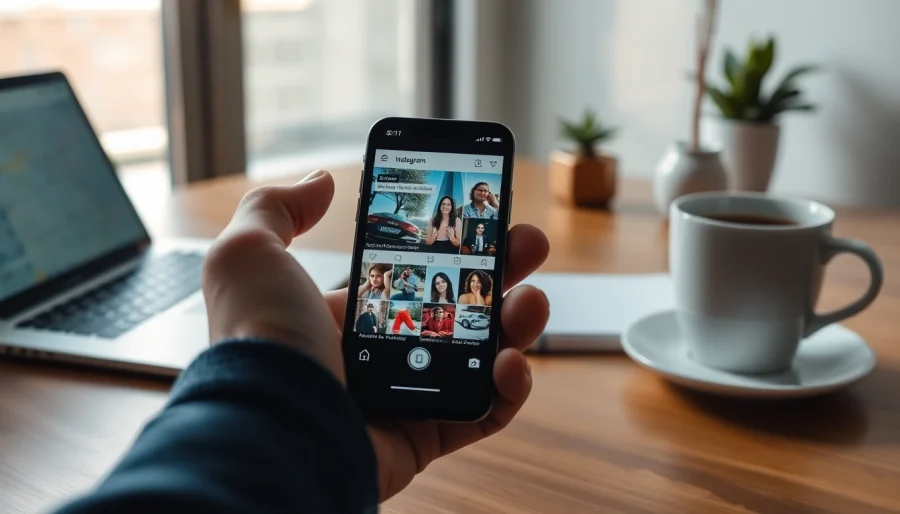 Engaging visual of an anonymous Instagram story viewer on a smartphone, depicting vibrant stories.