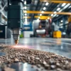 Laser cleaning machine effectively removing contaminants from metal surfaces in an industrial setting.