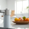 Showcase a lead removal water filter system in a bright kitchen setting with stylish design features.