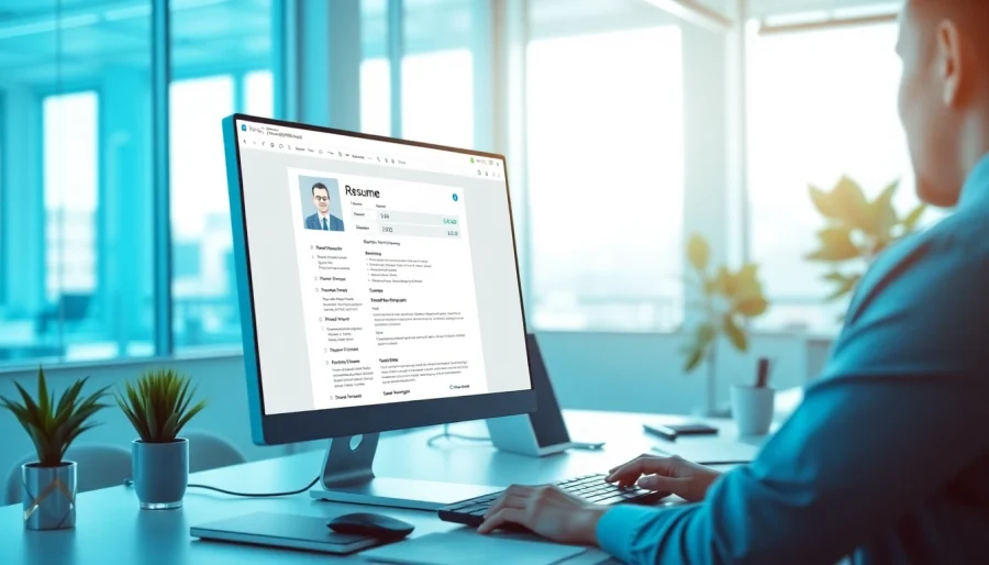 Optimize your resume effectively with ATS Resume Optimizer displayed on a modern office computer.