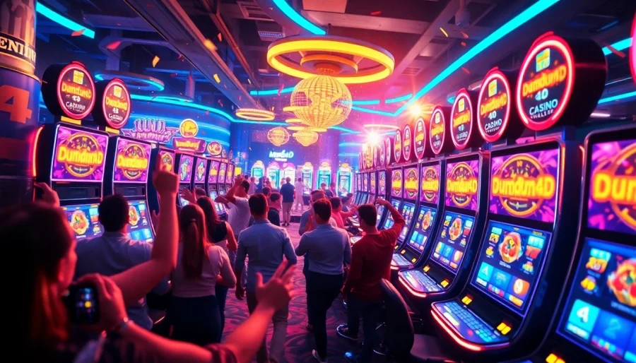Memenangkan jackpot pada Dumdum4D slot di lingkungan kasino online yang meriah.