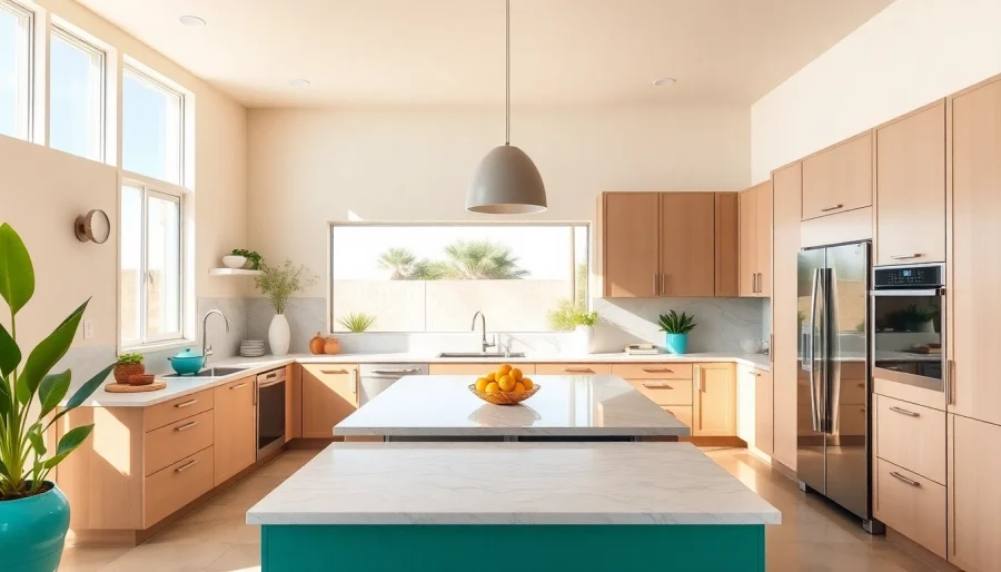 Beautiful kitchen remodeling Palm Springs showcasing modern design and natural light