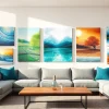 Showcase canvas prints on a contemporary wall, enhancing home decor and artistic flair.