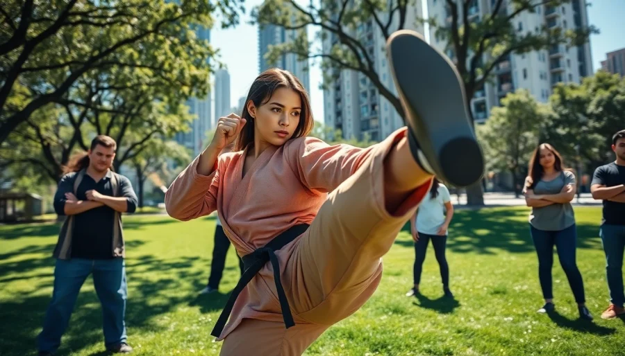 Enhance personal protection skills in a dynamic self-defense training session.