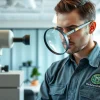Inspecting pests with professionalism, The Exterminators Pest cpntrol expert at work.