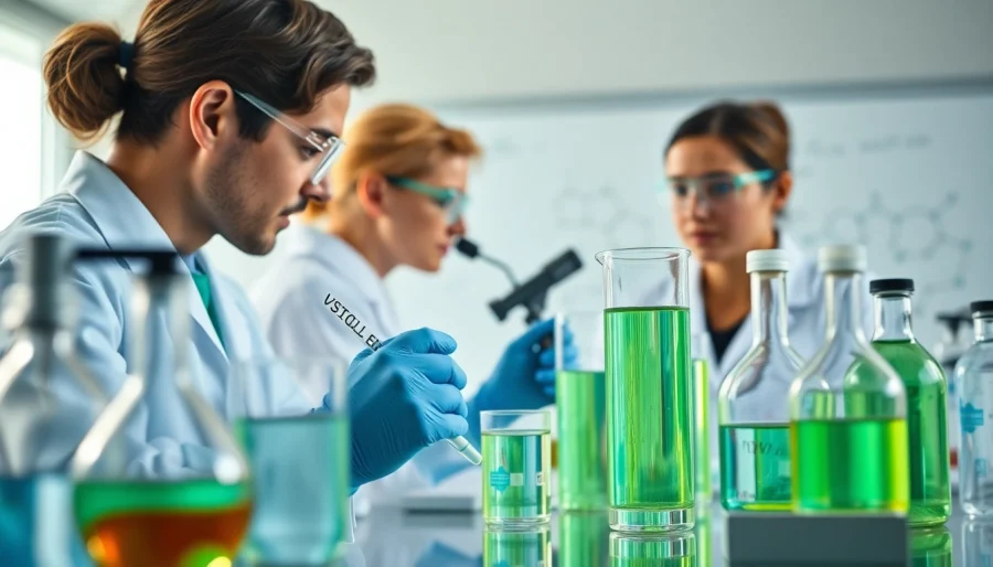 Analyze Cellulose ether solutions in a professional laboratory setting with researchers and instruments.