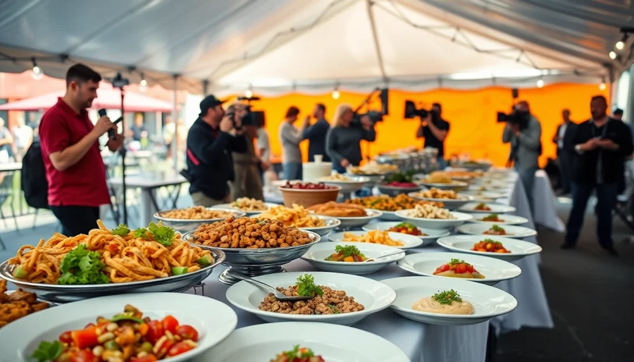 Film set catering Hamilton Ontario providing delicious meals for a busy movie shoot.