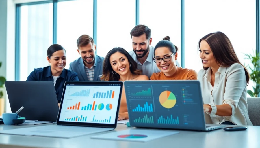 Analyze competitive intelligence strategies with a focused team in a modern office setting.