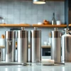 Quick access to nangs sydney featuring sleek cream chargers and nitrous tanks in a modern kitchen.