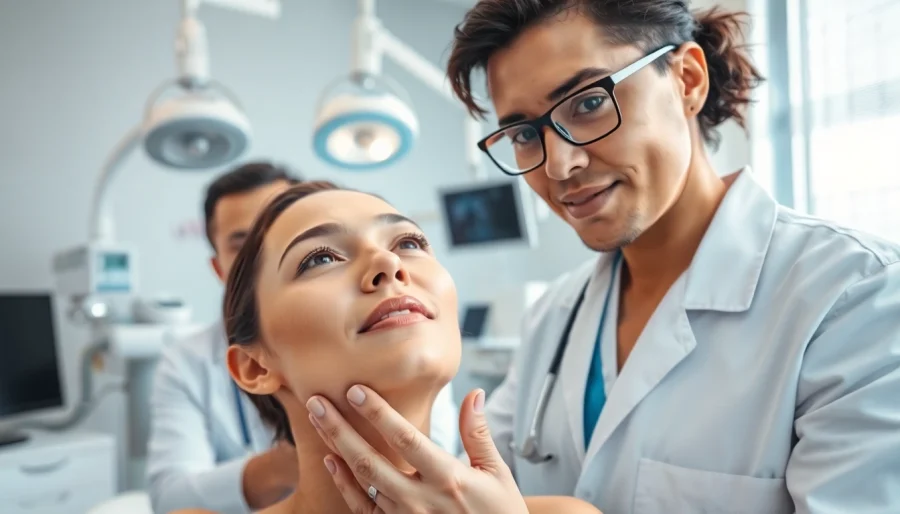 Consultation scene showcasing Acne Treatment insights with a dermatologist and patient.