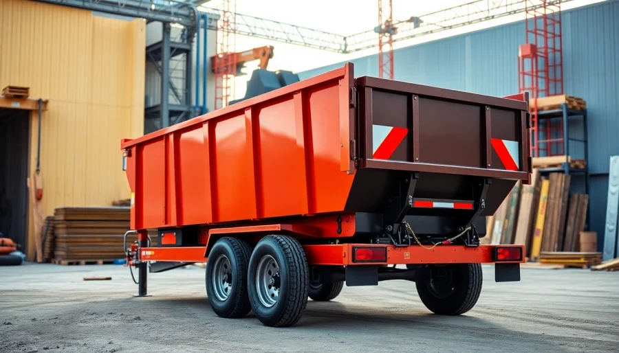 Browse high-quality dumpster trailers for sale featuring robust designs for construction needs.