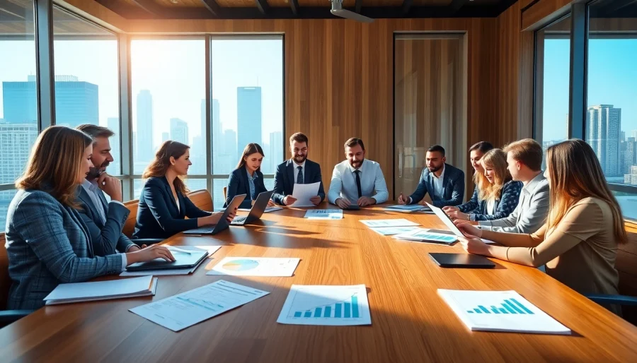 Team discussion in a real estate investment group setting featuring diverse members engaging actively.