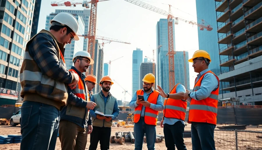 Showcasing a dedicated team of New Jersey Commercial General Contractor professionals working on a commercial construction site.
