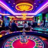 Jouez au meilleur casino en ligne dans un cadre élégant avec des tables modernes et des joueurs enthousiastes.