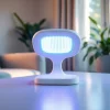 Showcasing the quasarmd LED therapy tool for rejuvenating skin health.