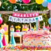Customize a vibrant birthday party with personalized decorations and festive atmosphere.