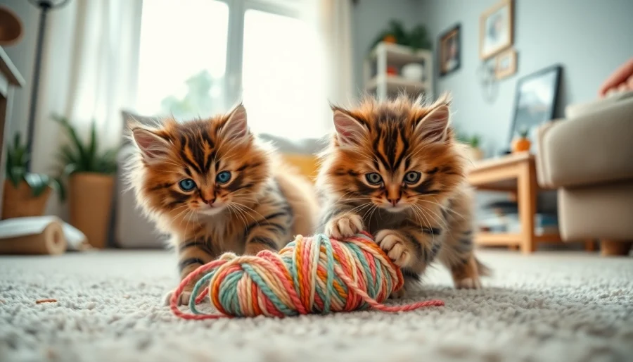 Maine Coon kittens for sale Oakland, showcasing playful kittens in a warm family living room.