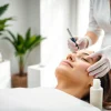 Experience rejuvenating med spa facial treatments with a professional aesthetician in a serene clinic environment.