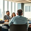 Engage with https://inbusinessphx.com showcasing a dynamic business meeting in a modern office.
