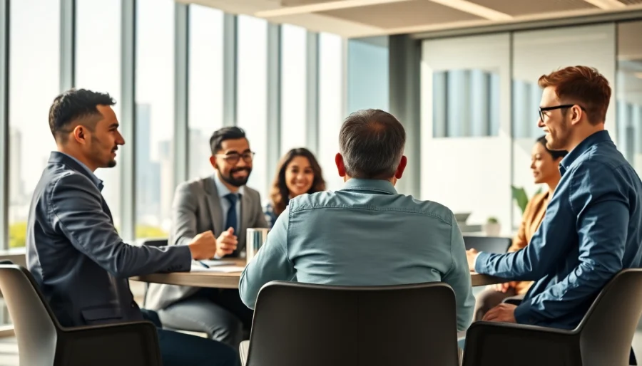 Engage with https://inbusinessphx.com showcasing a dynamic business meeting in a modern office.