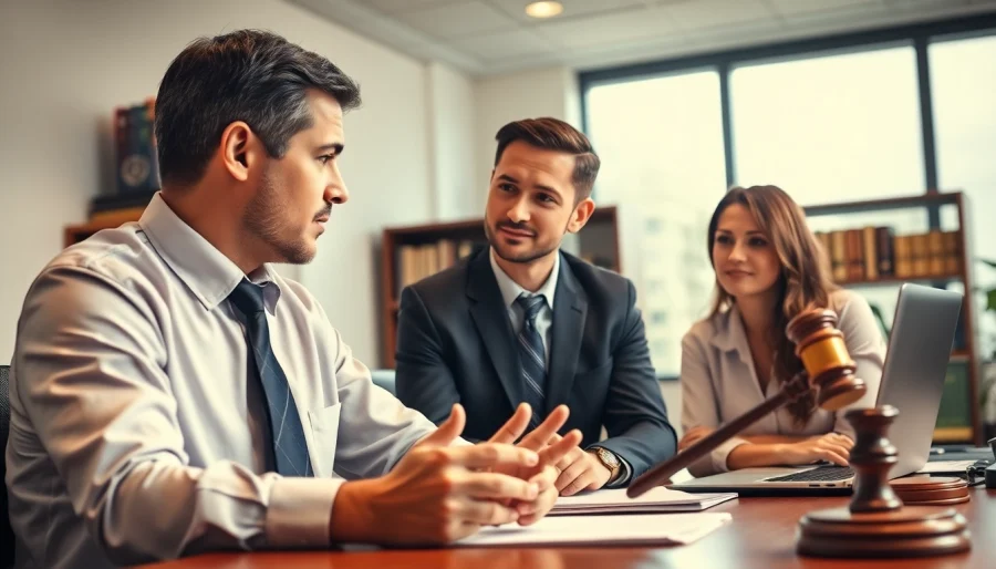 Consulting session with a Tampa Criminal Defense Attorney offering legal advice to a client.